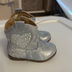 Jelly Pop Shiny coated denim blue toddler girls cowboy boots NWT size 5